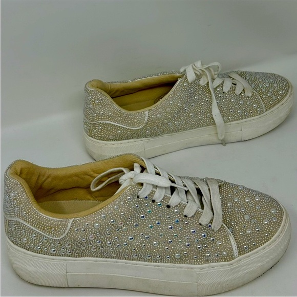 Betsy Johnson Faux Pearl Tennis Sneakers size 8 M - Picture 6 of 9